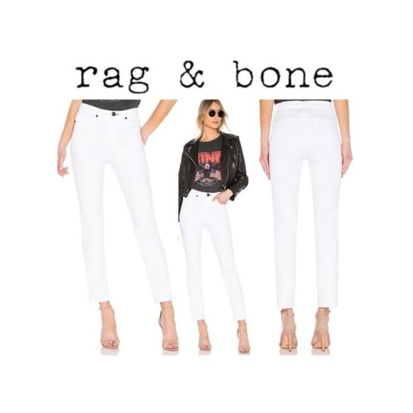 Rag & Bone White High Rise Ankle Cigarette Jeans | Size 25 (2) - Picture 13 of 16